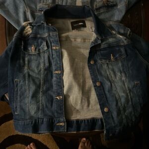 Fashion Nova Distressed Blue Denim Jacket